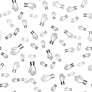 Siyah Koruyucu Eldiven ikonu beyaz arka planda izole edilmiş kusursuz desen. Vektör