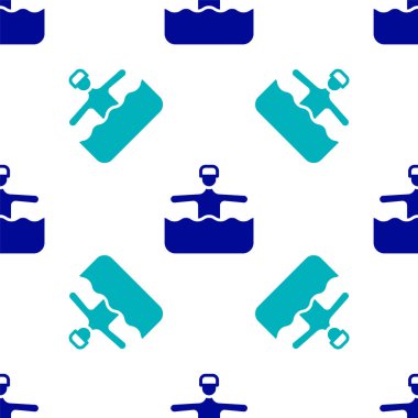 Mavi Su jimnastik ikonu beyaz arka planda izole edilmiş pürüzsüz desen. Vektör