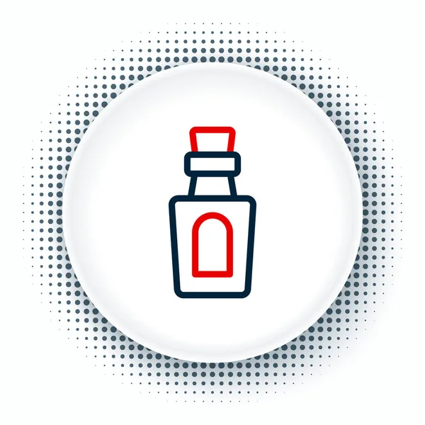 Line Bottle Dengan Ikon Ramuan Diisolasi Pada Latar Belakang Putih - Stok Vektor