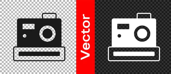 Черная Фотография Камеры Значок Изолирован Прозрачном Фоне Фотокамера Цифровая Фотография — стоковый вектор