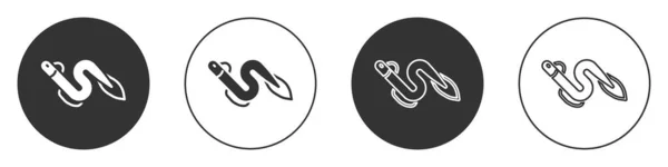 Εικόνα μαύρου χελιού που απομονώνεται σε λευκό φόντο. Κουμπί. Διάνυσμα — Διανυσματικό Αρχείο