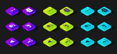 Yangın konisi kovası, yangın söndürücü, çıkış, acil durum 911 'i ara ve kürek ikonunu getir. Vektör