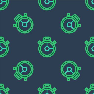 Hat Stopwatch simgesi mavi arkaplanda izole edilmiş kusursuz desen. Zaman göstergesi. Kronometre işareti. Vektör