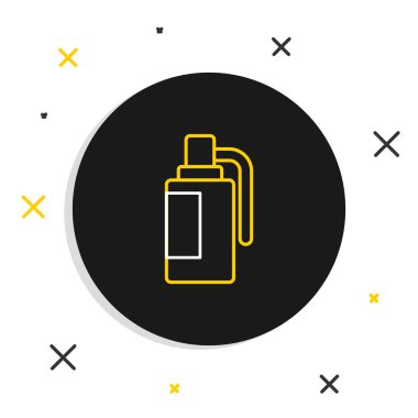 Çizgi El bombası ikonu beyaz arkaplanda izole edildi. Bomba patlaması. Renkli taslak konsepti. Vektör