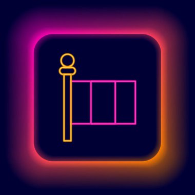 Parlayan neon hattı İtalya bayrağı simgesi siyah arkaplanda izole edildi. Renkli taslak konsepti. Vektör