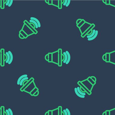 Satır Sözcüsü sesi, ses sembolü, medya müzik simgesi mavi arkaplanda izole edilmiş kusursuz desen. Vektör