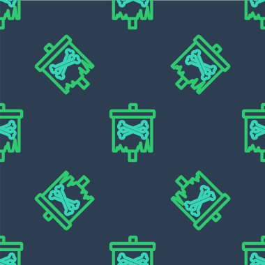 Hat Korsan bayrağı simgesi mavi arkaplanda kusursuz desen izole etti. Vektör