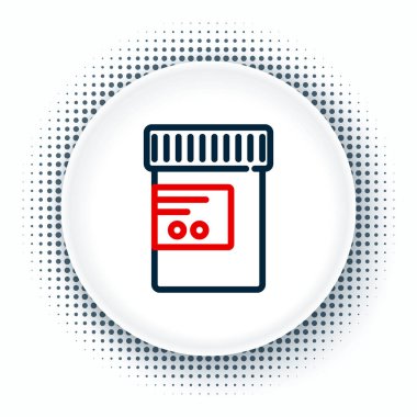 Hat ilacı şişesi ve beyaz arka planda izole edilmiş hap ikonu. Şişe hapı işareti. Eczane tasarımı. Renkli taslak konsepti. Vektör