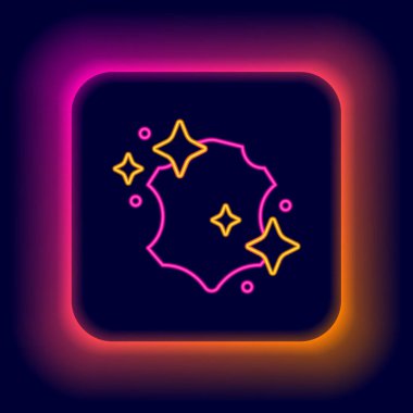 Parlayan neon çizgisi simgesi siyah arkaplanda izole edildi. Renkli taslak konsepti. Vektör