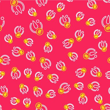 Hat Kamerası simgesi kırmızı arkaplanda izole edilmiş. Fotoğrafa maruz kalma. Kronometre zamanlayıcısı 5 saniye. Vektör