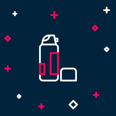 Hat traş jeli köpük simgesi mavi arkaplanda izole edildi. Tıraş köpüğü. Renkli taslak konsepti. Vektör