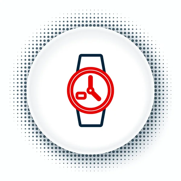 ラインリストの時計アイコンは 白の背景に隔離された 腕時計のアイコン カラフルなアウトラインコンセプト ベクトル — ストックベクタ