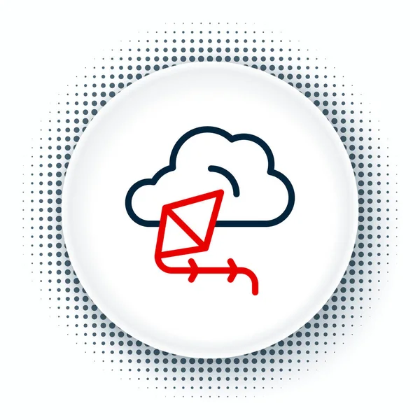 Kite simgesi beyaz arkaplanda izole edildi. Renkli taslak konsepti. Vektör