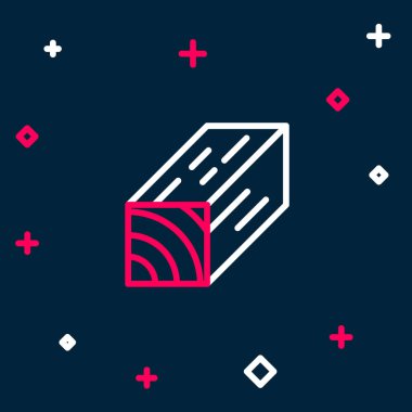 Mavi arka planda iki elli testere simgesi izole edildi. Renkli taslak konsepti. Vektör