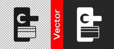 Şeffaf arkaplanda izole edilmiş ikonu açmak için kablosuz teknolojiye sahip siyah dijital kapı kilidi. Kapı kolu tabelası. Güvenlik akıllı ev. Vektör.