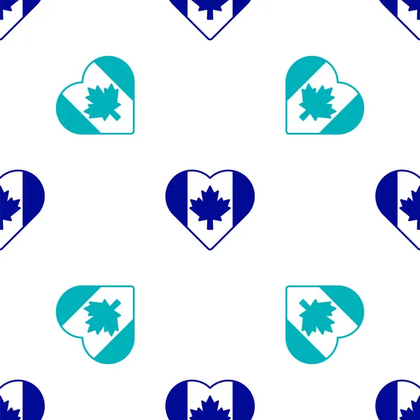 Символ Флага Канады Форме Голубого Сердца Изолирован Белом Фоне Символ — стоковый вектор