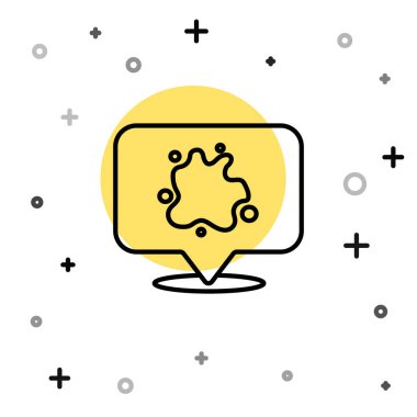 Beyaz arkaplanda siyah çizgi boyası ikonu izole edildi. Rastgele dinamik şekiller. Vektör