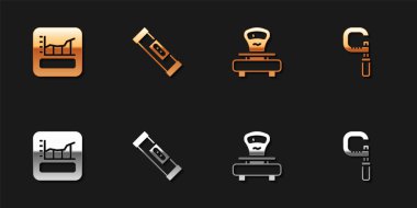 Grafik, çizelge, grafik, diyagram, yapı kabarcık seviyesi, Ölçek ve Mikrometre simgesini ayarla. Vektör