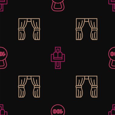 Halat ağırlığı, sirk perdesi kalkıyor ve atlıkarınca sorunsuz bir şekilde çekiliyor. Vektör