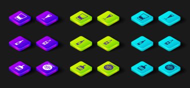 Alkol şişesi, bar, bira, bir bardak şampanya ve votka ikonlu sokak tabelası. Vektör