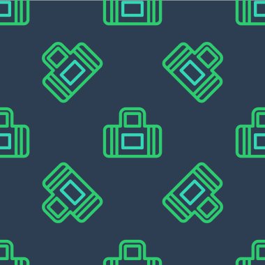 Hat Spor Torbası simgesi mavi arkaplanda izole edilmiş kusursuz desen. Vektör