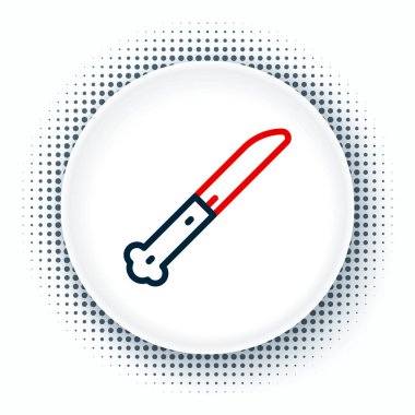 Çizgi Bıçak simgesi beyaz arkaplanda izole edildi. Çatal bıçak sembolü. Renkli taslak konsepti. Vektör