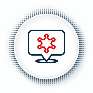 Hat Hexagram Şerif ikonu beyaz arka planda izole edildi. Polis rozeti ikonu. Renkli taslak konsepti. Vektör