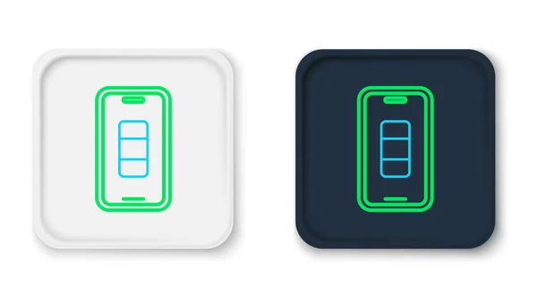 Ligne Smartphone Icône Charge Batterie Isolé Sur Fond Blanc Téléphone — Image vectorielle