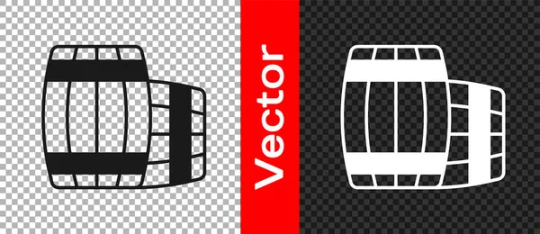 Black Wooden Barrel Symbol Isoliert Auf Transparentem Hintergrund Alkoholfass Getränkebehälter — Stockvektor