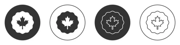 Черный Канадский Кленовый Лист Значок Изолирован Белом Фоне Символ Канады — стоковый вектор