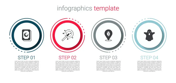 Sätt Tarotkort Trollspö Sten Och Ghost Företagsinfo Grafisk Mall Vektor — Stock vektor