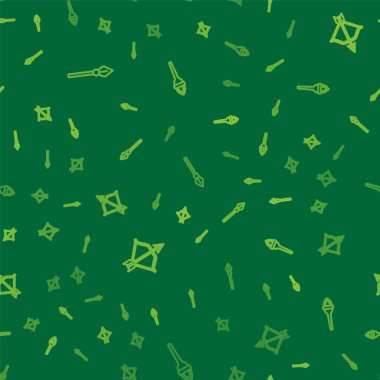 Ortaçağ mızrağı, yay, ok ve meşale alevini pürüzsüz desene ayarlayın. Vektör