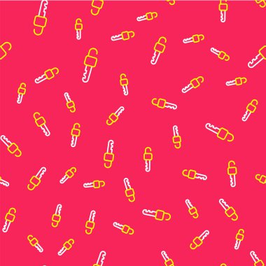 Kilitlenmemiş anahtar simgesi kırmızı arkaplanda izole edilmiş. Vektör