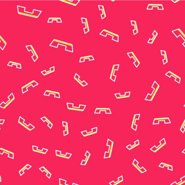 Line Step platform simgesi kırmızı arkaplanda izole edilmiş kusursuz desen. Vektör