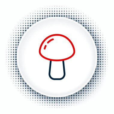 Beyaz arkaplanda çizgi mantar simgesi izole edildi. Renkli taslak konsepti. Vektör