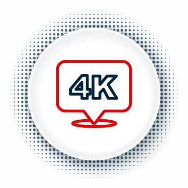 Satır 4k Ultra HD simgesi beyaz arkaplanda izole edildi. Renkli taslak konsepti. Vektör