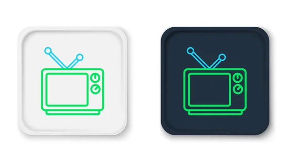 Line Retro tv icon isolated on white background. Television sign. Colorful outline concept. Vector — Stock Vector