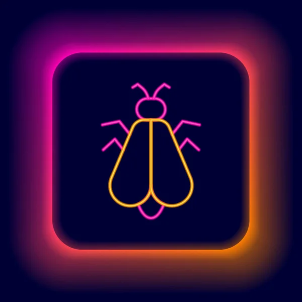 Glowing neon line Mosquito icon isolated on black background. Colorful outline concept. Vector — Stock Vector