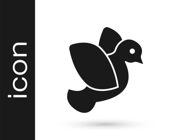 Icono de Black Dove aislado sobre fondo blanco. Vector — Vector de stock