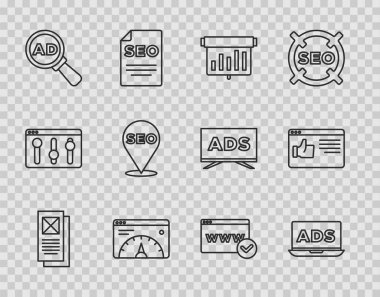 Satır Tarayıcı penceresi, Reklamcılık, Grafik tablosu, Web sitesi istatistiği, SEO optimizasyonu, şablon ve simgesini ayarla. Vektör