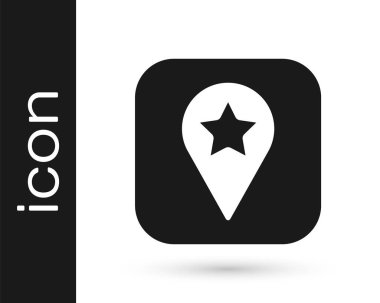 Siyah kamp yeri veya turlar için beyaz arka planda izole edilmiş seyahat ikonu. Vektör