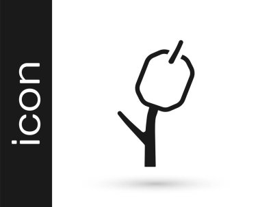 Çubuk simgesinde siyah lokum beyaz arkaplanda izole edilmiş. Vektör