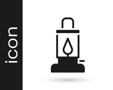 Siyah Kamp Feneri ikonu beyaz arkaplanda izole edildi. Vektör