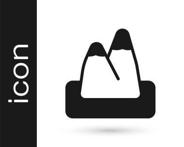 Siyah Dağlar simgesi beyaz arkaplanda izole edildi. Zaferin ya da başarının sembolü. Vektör