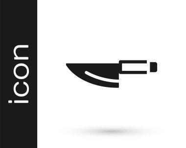 Siyah Bıçak simgesi beyaz arkaplanda izole edildi. Çatal bıçak sembolü. Vektör