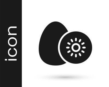 Siyah Kivi meyve ikonu beyaz arkaplanda izole edilmiş. Vektör