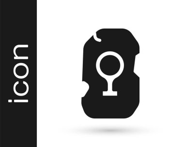 Beyaz arkaplanda siyah büyü simgesi izole edildi. Rune taşı. Vektör