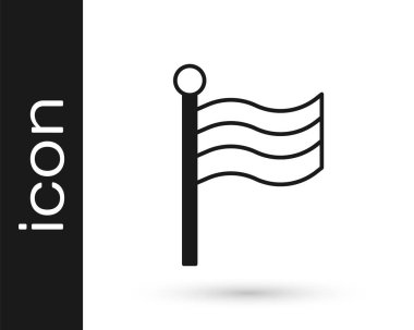 Mısır 'ın Siyah Bayrağı simgesi beyaz arkaplanda izole edildi. Vektör