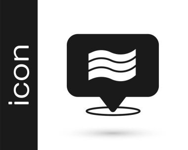 Mısır 'ın Siyah Bayrağı simgesi beyaz arkaplanda izole edildi. Vektör