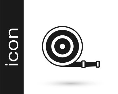 Beyaz arka planda siyah yangın hortumu ikonu izole edildi. Vektör